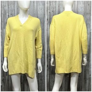 Pure Luxe Cashmere V-Neck Sweater w/ High Side Slits [8020]